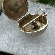 画像をギャラリービューアに読み込む, Vintage Sterling Silver Rare English Football Charm - Opens to Reveal Goalkeeper. Soccer Ball Small Pendant & Optional Sterling Silver Chain