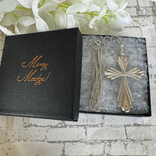 Cargar imagen en el visor de la galería, Vintage 1970s Sterling Silver Large Gothic Cross Pendant Necklace By 1-Of A Kind Jewelry Company, USA. Statement Cross & Long Chain Necklace