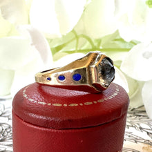 Cargar imagen en el visor de la galería, Rare Antique Victorian Pinchbeck & Enamel White Paste Ring. Neo-Classical Style Ring. Small Finger Antique Pinky Ring, Size i / 4-1/2