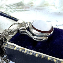 Cargar imagen en el visor de la galería, Victorian Silver Scottish Agate Spinner Fob Pendant Necklace. Antique Sterling Silver Carnelian & Jasper Watch Chain Fob, 1889 Hallmarks