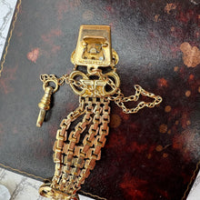 Lade das Bild in den Galerie-Viewer, Antique Gold Filled Fancy Fob Chain, Bates & Bacon, USA. Ornate Edwardian/Victorian Rolled Gold Pocket Watch Fob Chain. Gold Waistcoat Chain