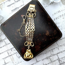 Lade das Bild in den Galerie-Viewer, Antique Gold Filled Fancy Fob Chain, Bates & Bacon, USA. Ornate Edwardian/Victorian Rolled Gold Pocket Watch Fob Chain. Gold Waistcoat Chain