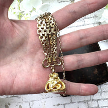 Lade das Bild in den Galerie-Viewer, Antique Gold Filled Fancy Fob Chain, Bates & Bacon, USA. Ornate Edwardian/Victorian Rolled Gold Pocket Watch Fob Chain. Gold Waistcoat Chain