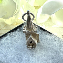 画像をギャラリービューアに読み込む, Vintage Sterling Silver English NUVO Church Charm Pendant - Opens to Reveal Wedding Ceremony. Small Pendant With Optional Adjustable Chain.