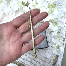 画像をギャラリービューアに読み込む, Victorian 15ct Gold & Citrine Seal Pencil Pendant. Antique Engraved Solid Gold Mechanical/Propelling Chatelaine Pencil With Gemstone Shield