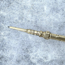 画像をギャラリービューアに読み込む, Victorian 15ct Gold & Citrine Seal Pencil Pendant. Antique Engraved Solid Gold Mechanical/Propelling Chatelaine Pencil With Gemstone Shield