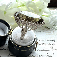画像をギャラリービューアに読み込む, Vintage 1970s Huge 30ct Smoky Quartz Cocktail Ring. Silver Art Nouveau Style Statement Ring. Scottish Cairngorm Gemstone Ring, Size Q/8-3/4
