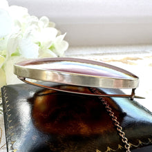 Load image into Gallery viewer, Antique Victorian Large Scottish Agate Sterling Silver Brooch. Orange/Red Chalcedony Sash/Tartan Statement Brooch. Banded Agate Oval Brooch.