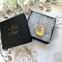 画像をギャラリービューアに読み込む, Vintage English Sterling Silver Engraved Fern Locket Pendant On Chain. Medium/Large Oval Silver Photo Locket Necklace