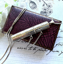 画像をギャラリービューアに読み込む, Vintage Sterling Silver Needle Case Locket Fob Pendant Necklace. Victorian Style Engraved Chatelaine Etui Case. Keepsake / Memorial Pendant