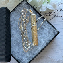画像をギャラリービューアに読み込む, Vintage Sterling Silver Needle Case Locket Fob Pendant Necklace. Victorian Style Engraved Chatelaine Etui Case. Keepsake / Memorial Pendant