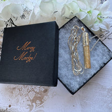 画像をギャラリービューアに読み込む, Vintage Sterling Silver Needle Case Locket Fob Pendant Necklace. Victorian Style Engraved Chatelaine Etui Case. Keepsake / Memorial Pendant