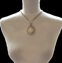 画像をギャラリービューアに読み込む, Victorian Aesthetic Engraved Silver Oval Statement Locket. Antique Star Studded Sterling Silver Large Heavy Bookchain Locket Pendant