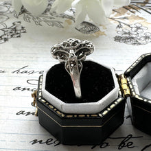 画像をギャラリービューアに読み込む, Antique Edwardian Sterling Silver Marcasite Cross Ring. English Art Nouveau Silver Maltese Cross Ring, Size P - UK / 7-3/4 - US