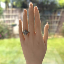 画像をギャラリービューアに読み込む, Antique Edwardian Sterling Silver Marcasite Cross Ring. English Art Nouveau Silver Maltese Cross Ring, Size P - UK / 7-3/4 - US