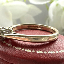 画像をギャラリービューアに読み込む, Vintage 9ct Gold 0.25ct Diamond Solitaire Ring. Classic Art Deco Style Crown Set 1/4ct Round Diamond Ring. Engagement Ring, Size 5 / J - 1/2