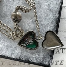画像をギャラリービューアに読み込む, Victorian Sterling Silver Albertina Bracelet. Antique Fancy Link Watch Chain Bracelet With Love Heart Locket Charm, T-Bar & Dog-Clip