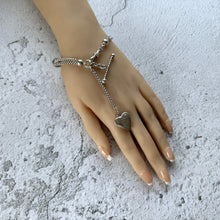 画像をギャラリービューアに読み込む, Victorian Sterling Silver Albertina Bracelet. Antique Fancy Link Watch Chain Bracelet With Love Heart Locket Charm, T-Bar & Dog-Clip