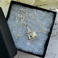 画像をギャラリービューアに読み込む, Vintage Sterling Silver English NUVO Church Charm Pendant - Opens to Reveal Wedding Ceremony. Small Pendant With Optional Adjustable Chain.