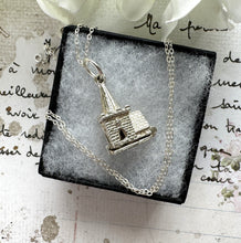 画像をギャラリービューアに読み込む, Vintage Sterling Silver English NUVO Church Charm Pendant - Opens to Reveal Wedding Ceremony. Small Pendant With Optional Adjustable Chain.