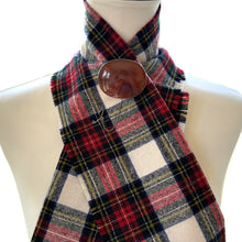 Load image into Gallery viewer, Antique Victorian Large Scottish Agate Sterling Silver Brooch. Orange/Red Chalcedony Sash/Tartan Statement Brooch. Banded Agate Oval Brooch.