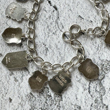 Load image into Gallery viewer, Vintage 1960s Britain & Germany Sterling Silver Enamel Charm Bracelet. City Coat of Arms Souvenir Travel Bracelet With St Christopher Charm