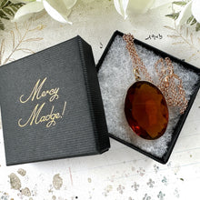 Carica l'immagine nel visualizzatore di Gallery, Antique Victorian 9ct Gold Whiskey Citrine Solitaire Pendant Necklace