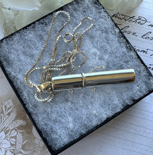 画像をギャラリービューアに読み込む, Vintage Sterling Silver Needle Case Locket Fob Pendant Necklace. Victorian Style Engraved Chatelaine Etui Case. Keepsake / Memorial Pendant