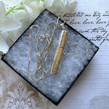 画像をギャラリービューアに読み込む, Vintage Sterling Silver Needle Case Locket Fob Pendant Necklace. Victorian Style Engraved Chatelaine Etui Case. Keepsake / Memorial Pendant
