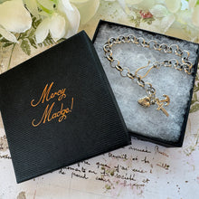 画像をギャラリービューアに読み込む, Antique Victorian Sterling Silver Bracelet With Anchor, Cross & Heart Triple Charm. Belcher Link Charm Bracelet With Swivel Hook Clasp.