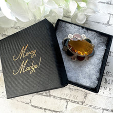 画像をギャラリービューアに読み込む, Vintage Scottish Silver Agate & Citrine Brooch. Oval Sterling Silver Cairngorm Lapel Pin Brooch, Made In Scotland