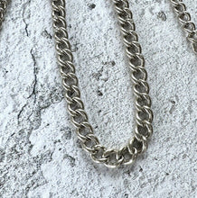 画像をギャラリービューアに読み込む, Victorian Sterling Silver Single Albert Pocket Watch Chain. Antique 1891 Solid Silver Curb Link Watch Chain. Antique Watch Chain Bracelet