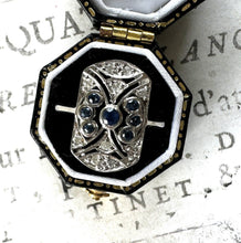 Load image into Gallery viewer, Antique 18ct White Gold Diamond & Sapphire Cluster Ring