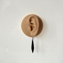 画像をギャラリービューアに読み込む, Antique Victorian Whitby Jet & Sterling Silver Torpedo Earrings. Pendant Drop Black Gemstone Earrings. Antique Hook Long Dangle Earrings