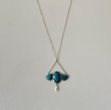 画像をギャラリービューアに読み込む, Antique Art Nouveau Sterling Silver & Enamel Pendant Necklace. Edwardian Silver and Blue Enamel Stylised Creature Pendant On Chain.