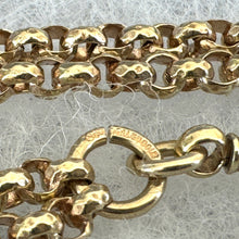 画像をギャラリービューアに読み込む, Antique Victorian 18ct Rolled Gold Long Guard Chain. 58" Long 18K Gold Filled Faceted Belcher Chain. Rope Length Sautoir Muff Chain Necklace