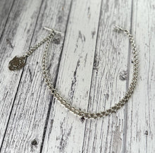 画像をギャラリービューアに読み込む, Antique Sterling Silver Heavy Long Albert Watch Chain With Fob Drop. Large Victorian Watch Chain/Necklace With Fob Pendant, T-Bar & Dog-Clip