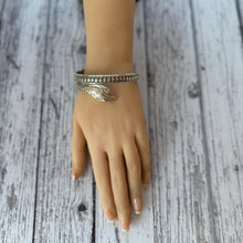 画像をギャラリービューアに読み込む, Antique Art Deco Sterling Silver Enamel Coiled Snake Bangle Bracelet. Kordes & Lichtenfels Germany Snake Bangle. Antique Love Token Jewelry