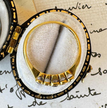 Carica l'immagine nel visualizzatore di Gallery, Antique Art Deco 18ct Gold & Platinum 5 Stone Sapphire Diamond Ring. Minimalist Natural Diamond Sapphire 1920s Ultra Thin Band Ring, L/5-3/4