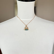 画像をギャラリービューアに読み込む, Antique Georgian Pinchbeck Fob Pendant With Blue Roman Glass Intaglio
