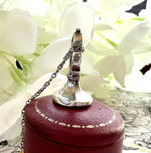 Carica l'immagine nel visualizzatore di Gallery, Antique 17th Century Solid Silver Heart & Rose Intaglio Seal Fob. Lady's Love Token Seal Pendant. Stuart/Jacobean Chessman Matrix Seal Fob