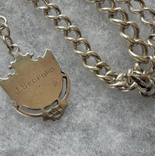 画像をギャラリービューアに読み込む, Antique Sterling Silver Heavy Long Albert Watch Chain With Fob Drop. Large Victorian Watch Chain/Necklace With Fob Pendant, T-Bar & Dog-Clip
