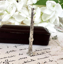 画像をギャラリービューアに読み込む, Antique Georgian Sterling Silver & Moonstone Toothpick. Silver Trumpet/Horn Shaped Toothpick With Seal. Victorian Grooming Accessory