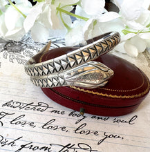 画像をギャラリービューアに読み込む, Antique Art Deco Sterling Silver Enamel Coiled Snake Bangle Bracelet. Kordes & Lichtenfels Germany Snake Bangle. Antique Love Token Jewelry