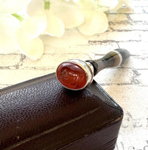Load image into Gallery viewer, Georgian Ancient Roman Horse Intaglio Seal With Silver & Scottish Banded Agate Handle