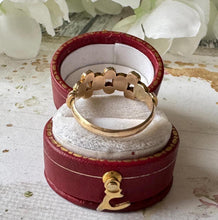 画像をギャラリービューアに読み込む, Antique Victorian 9ct Gold Pink Tourmaline & Pearl Half Hoop Ring, Chester 1899. Georgian Style Flat Cut Gemstone Band Ring, Size O-1/2, 7.5