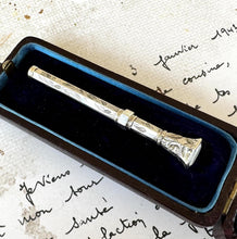 画像をギャラリービューアに読み込む, Antique Georgian Sterling Silver & Moonstone Toothpick. Silver Trumpet/Horn Shaped Toothpick With Seal. Victorian Grooming Accessory