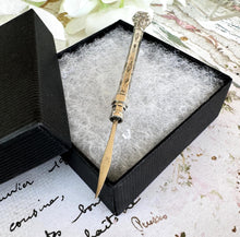 画像をギャラリービューアに読み込む, Antique Georgian Sterling Silver & Moonstone Toothpick. Silver Trumpet/Horn Shaped Toothpick With Seal. Victorian Grooming Accessory