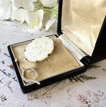 Load image into Gallery viewer, Rare Antique Chinese Carved Mother-of-Pearl 'Gaming Counter' Sterling Silver Large Stud Button In Original Buys Badollet, Cairo Fitted Case