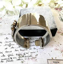 画像をギャラリービューアに読み込む, Antique Victorian Silver Wide Belt Buckle Bangle Bracelet. Ornate Chunky Sterling Victorian Cuff Bracelet, 1882 Hallmark. Love Token Jewelry